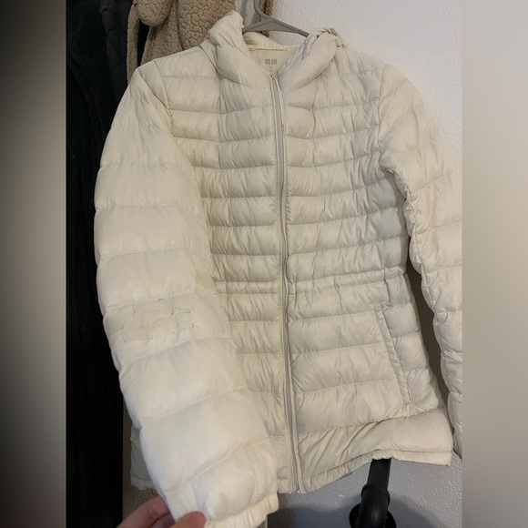 White Uniqlo ultra light down parka jacket - Picture 1 of 5